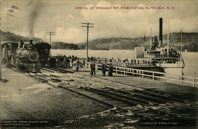 Postcard: Arrival of Steamer Mt. Washington, Alton Bay, New Hampshire